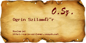Ogrin Szilamér névjegykártya
